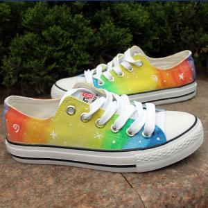 Hand-painted Star Ombre Canvas Shoes