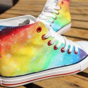Harajuku Star Rainbow Canvas Shoes