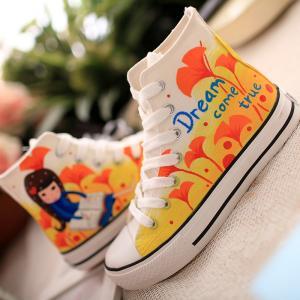 Sweet Cartoon Girl Canvas Shoes