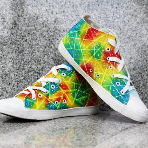 Harajuku Galaxy Fluorescent Painted Canvas Shoes