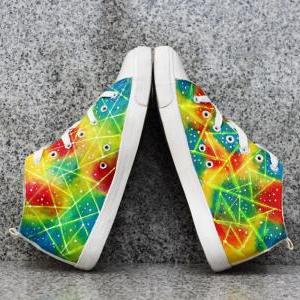 Harajuku Galaxy Fluorescent Painted Canvas Shoes
