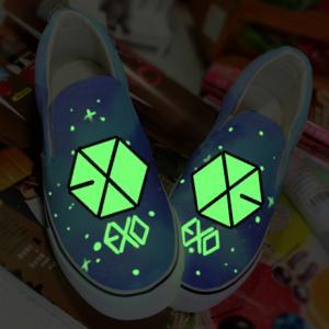 Glow In The Dark Galaxy Canvas Shoes