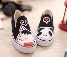 Cute Cartoon Cat Canvas Shoes on Luulla