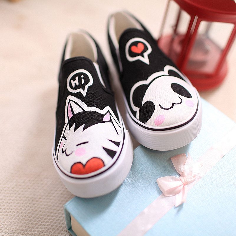 Cute Cartoon Cat Canvas Shoes on Luulla